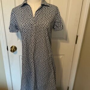 SOUTHERN TIDE GAMEDAY KAMRYN INTERCOASTAL SHIRT DRESS NAVY  W/POCKETS SIZE: XS